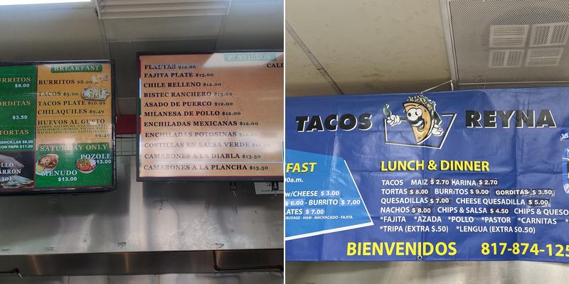 Taqueria la Reyna Menu
