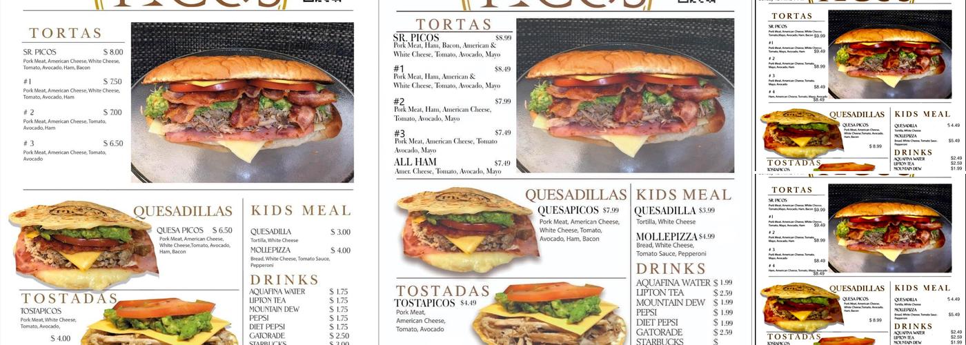 Sr. Picos Menu