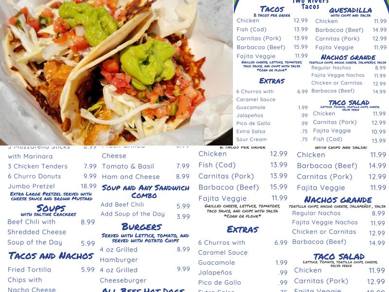 Two Rivers Tacos Menu