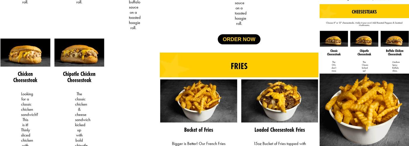 Pardon My Cheesesteak Menu