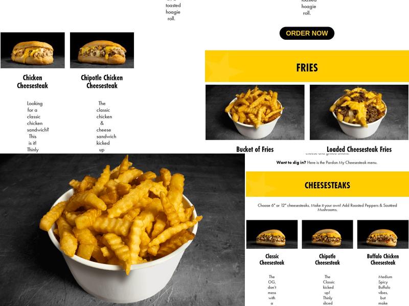 Pardon My Cheesesteak Menu