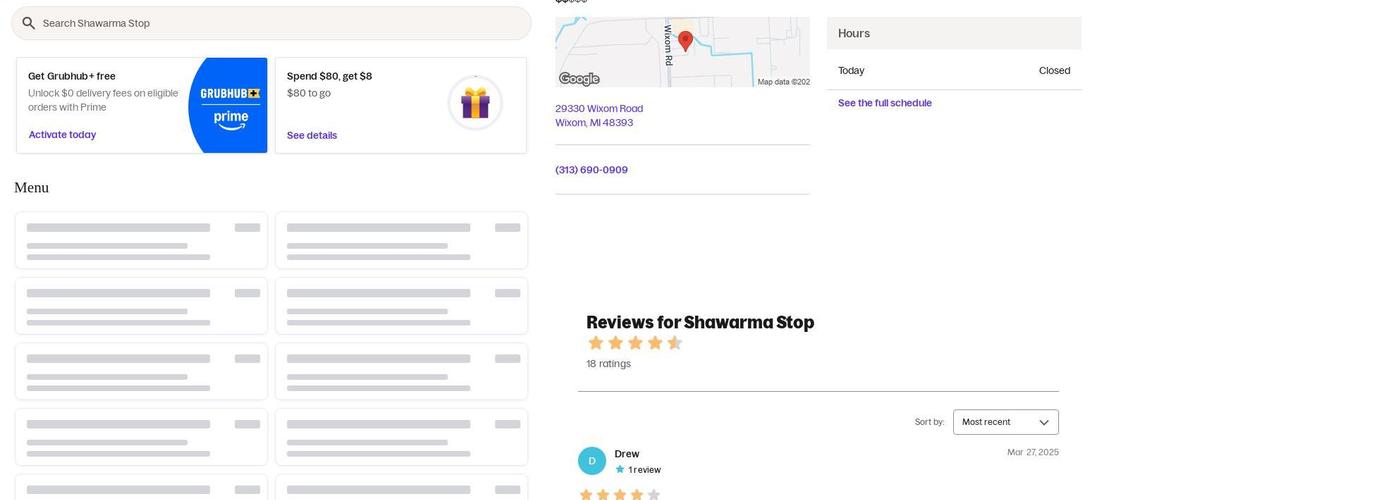 Wixom Food & More Menu