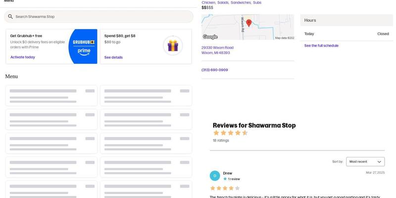 Wixom Food & More Menu