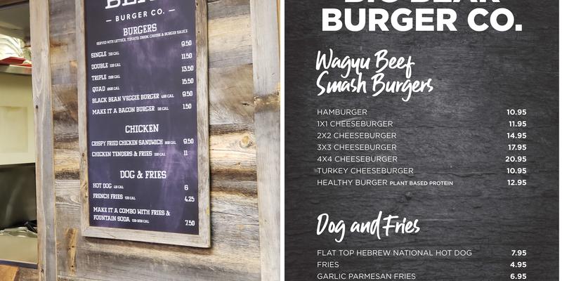 Big Bear Burger Co. Menu