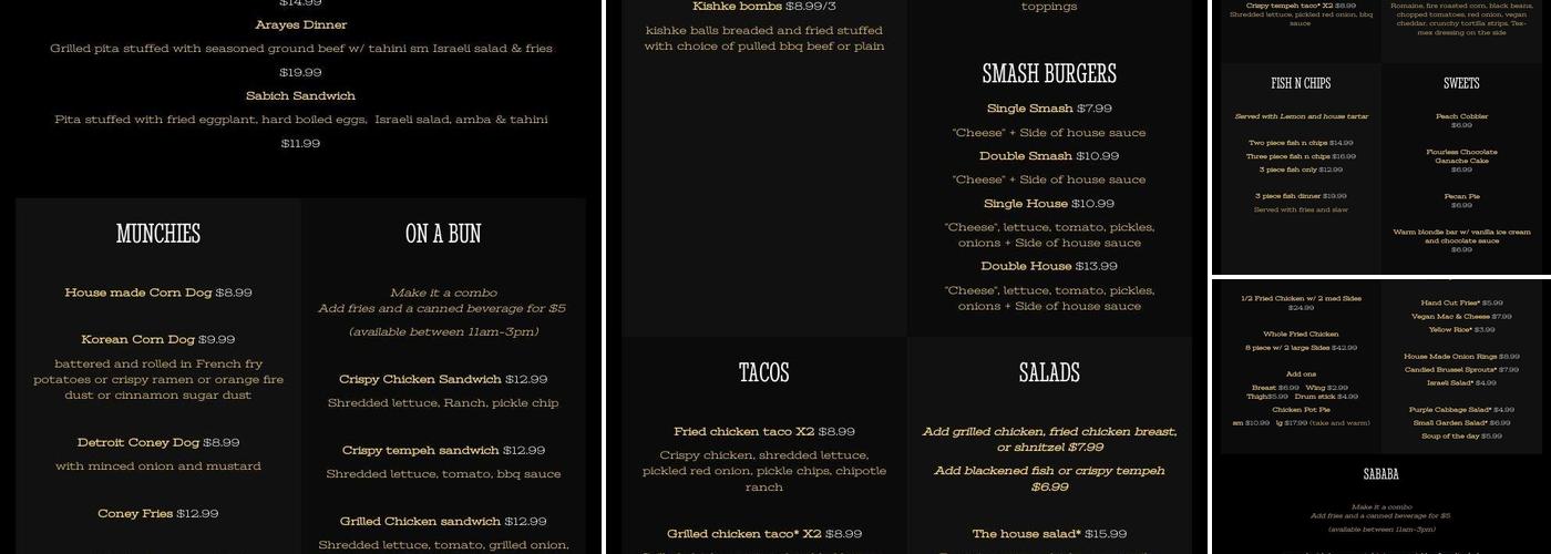 Ess In co Menu