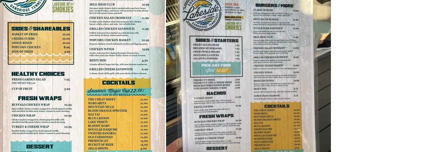 Lakeside At The Point Menu