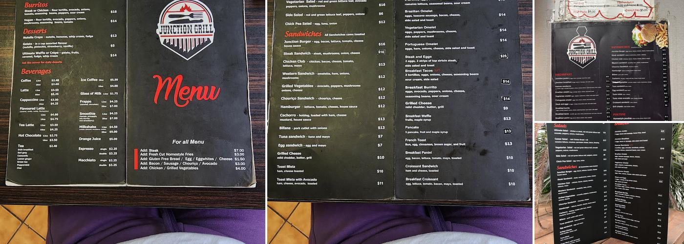 Junction Grill Menu