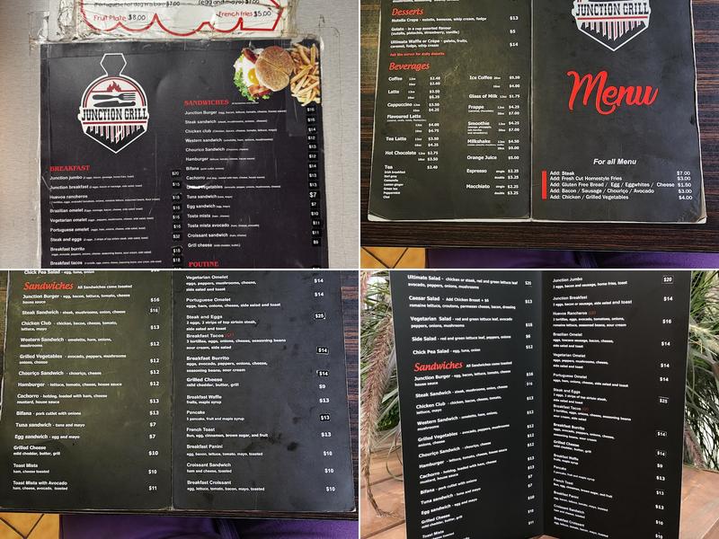 Junction Grill Menu