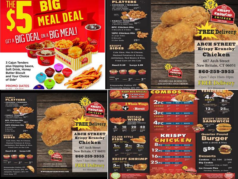 Krispy Krunchy Chicken Menu