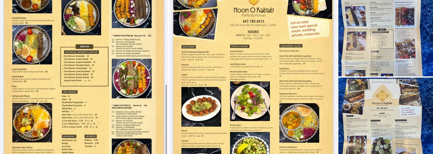 Noon O Kabab of Highwood Menu