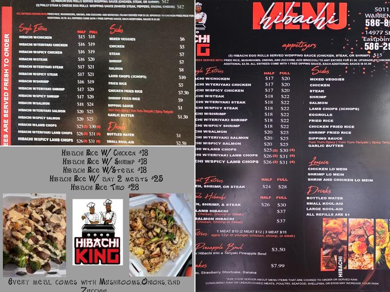 Hibachi King Menu