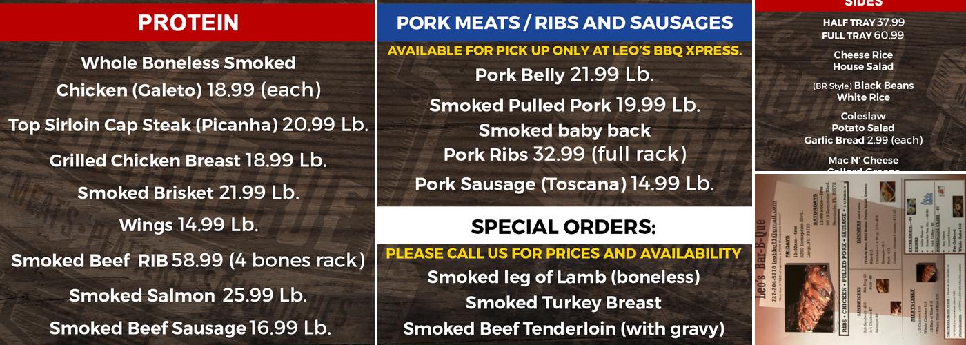 Leo’s BBQ Menu