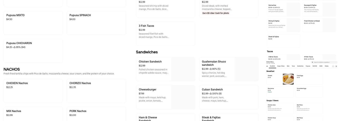 Cafetería Joyabateca Menu