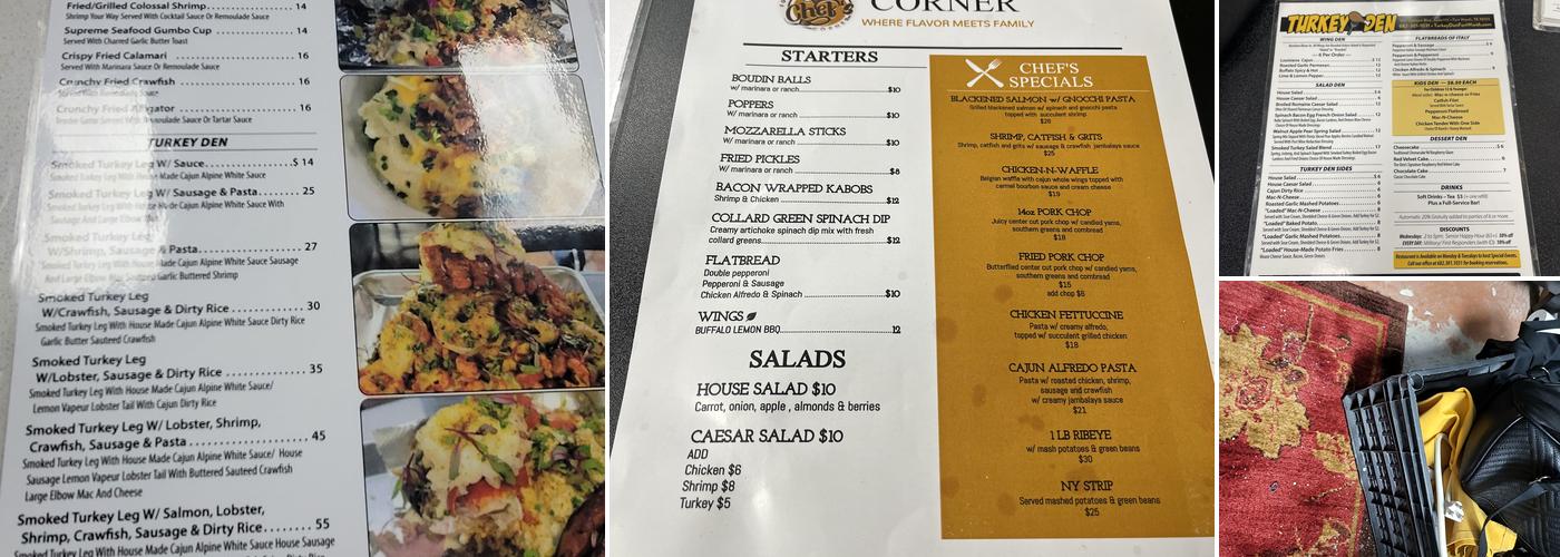 Turkey Den Menu
