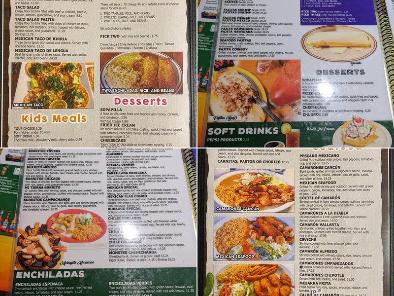 5 de mayo Menu