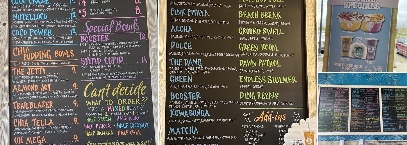 Playa Bowls Menu