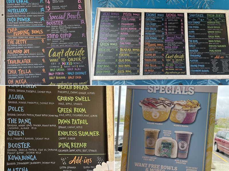 Playa Bowls Menu