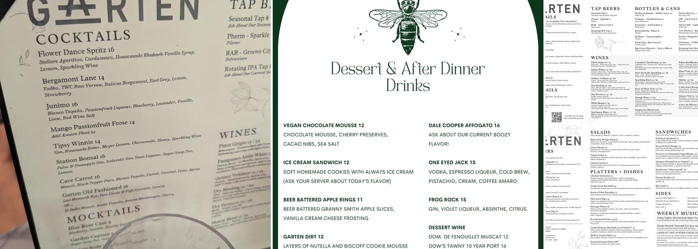 Garten Menu