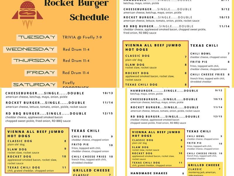 Rocket Burger Food Truck Menu