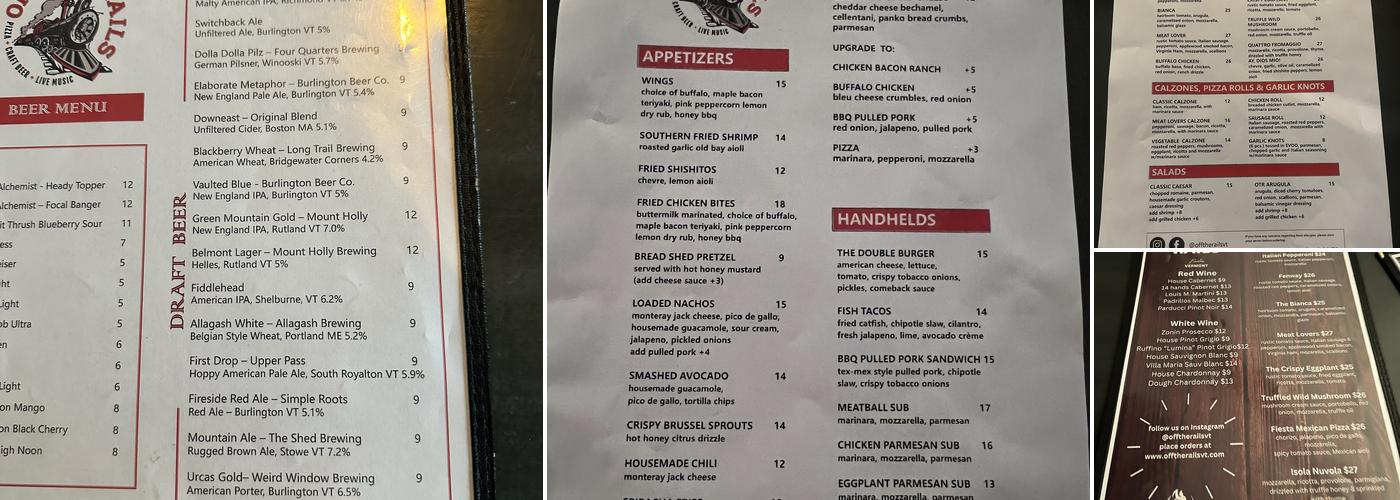 Off the Rails Menu