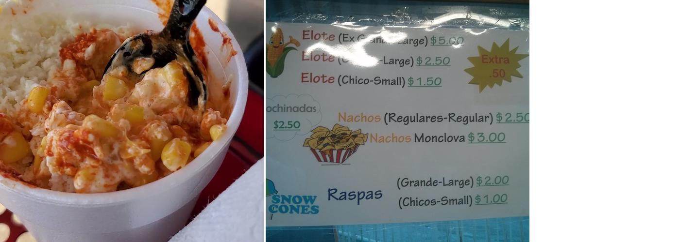 Chele’s Elotes Menu
