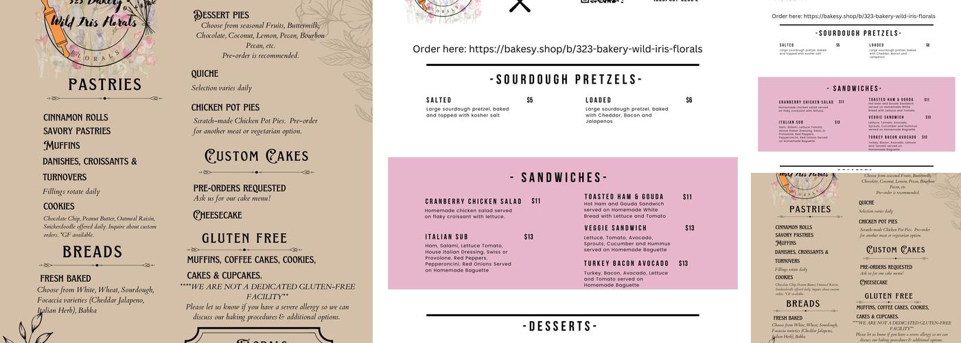 323 Bakery Menu