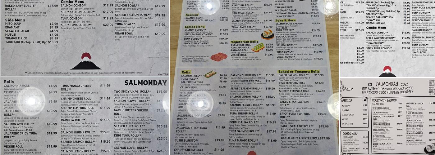 SALMONDAY Menu