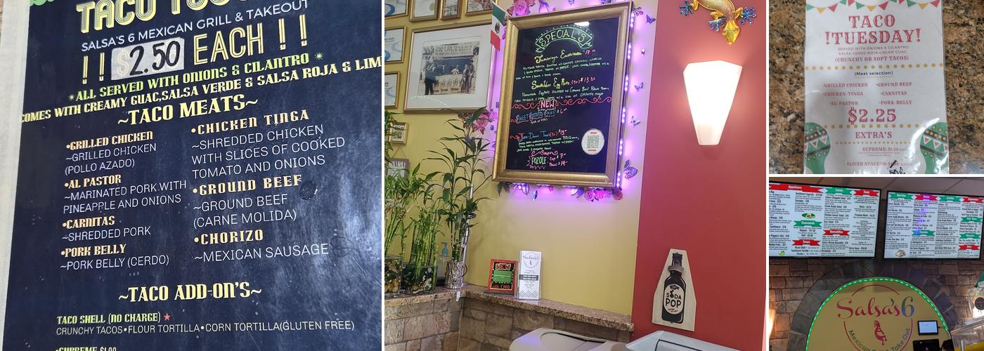 Salsas 6 Mexican grill Menu