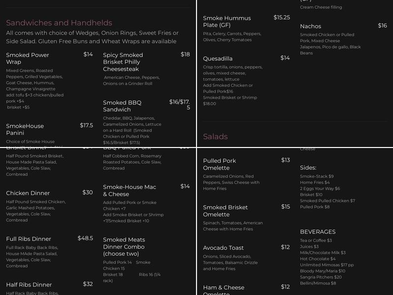 Smoke Public House Menu