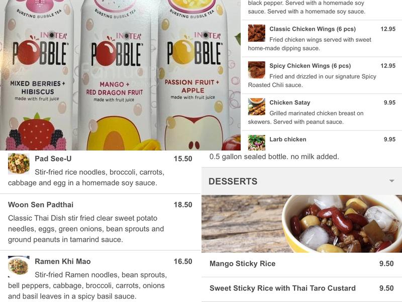 Cloud Thai Kitchen Menu