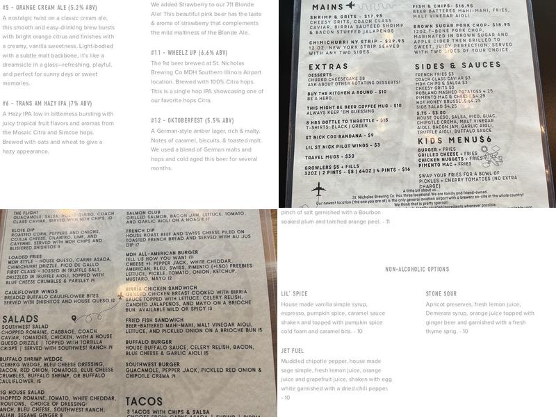 St. Nicholas Brewing Co. MDH Menu