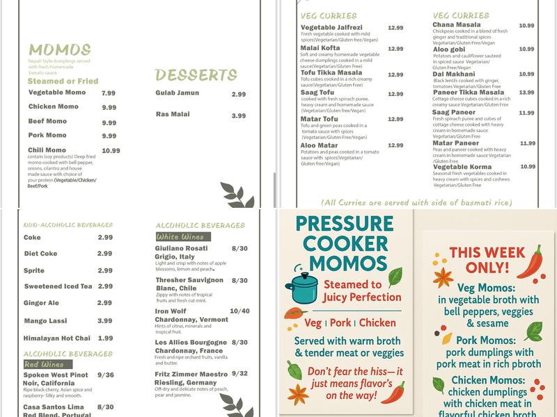 Namaste Kitchen Menu