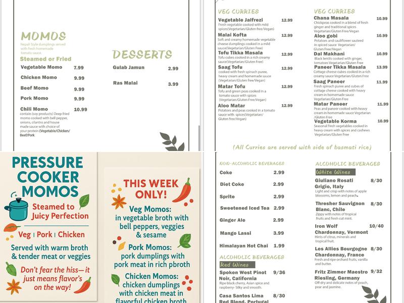 Namaste Kitchen Menu