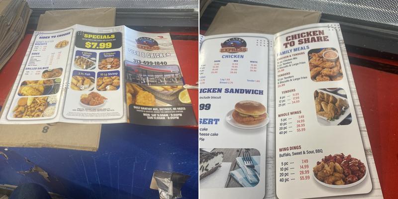 Alaska Express (Fish & Chicken) Menu