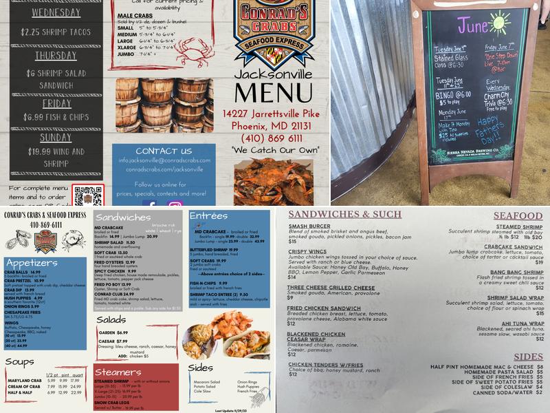 Conrads Crabs Seafood Express - Jacksonville, MD Menu