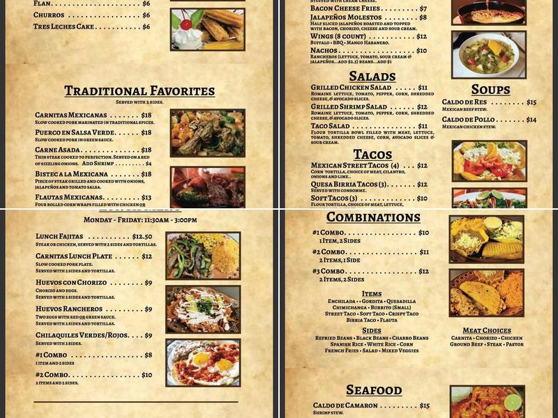 Fajitas Mexican Grill Menu