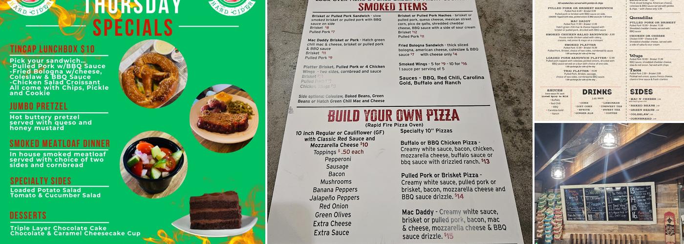TinCap Hard Cider Craft Beer and BBQ Taproom Menu