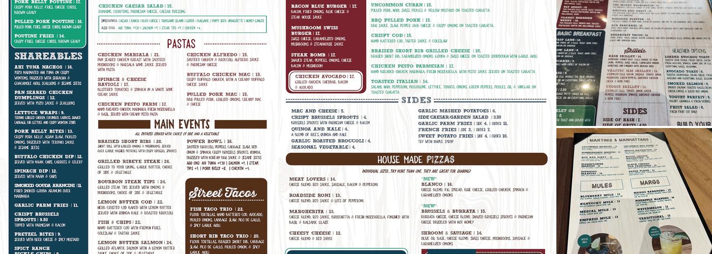 The Common Man Roadside Millyard Menu