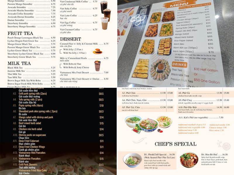 Pho & Chill Menu