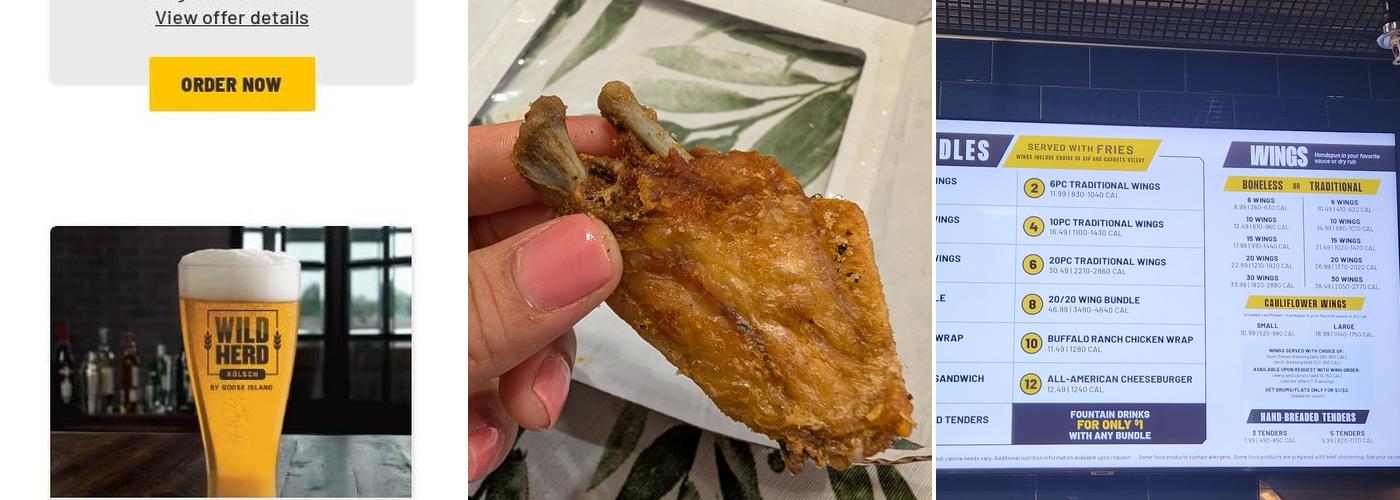 Buffalo Wild Wings 'GO' Menu