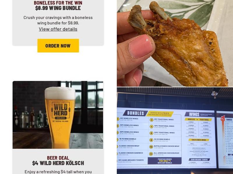Buffalo Wild Wings 'GO' Menu