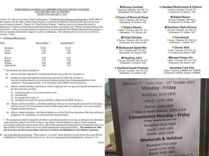 Chow Hall Menu