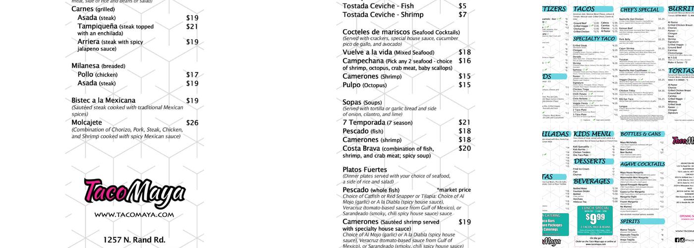 Taco Maya Menu