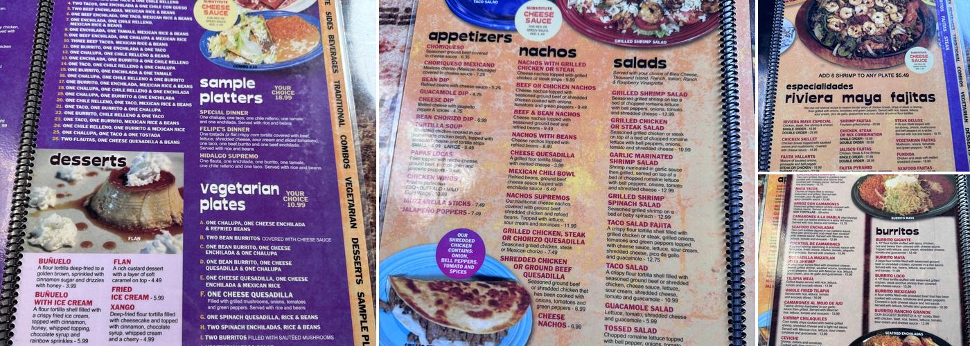 Riviera Maya Menu