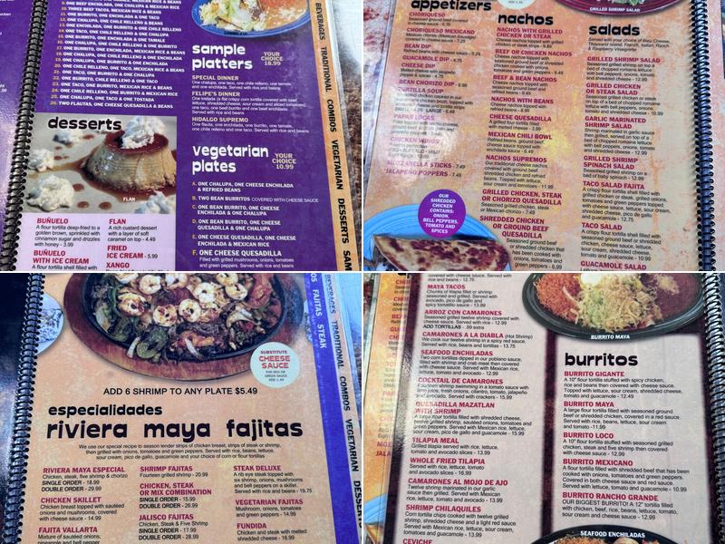 Riviera Maya Menu