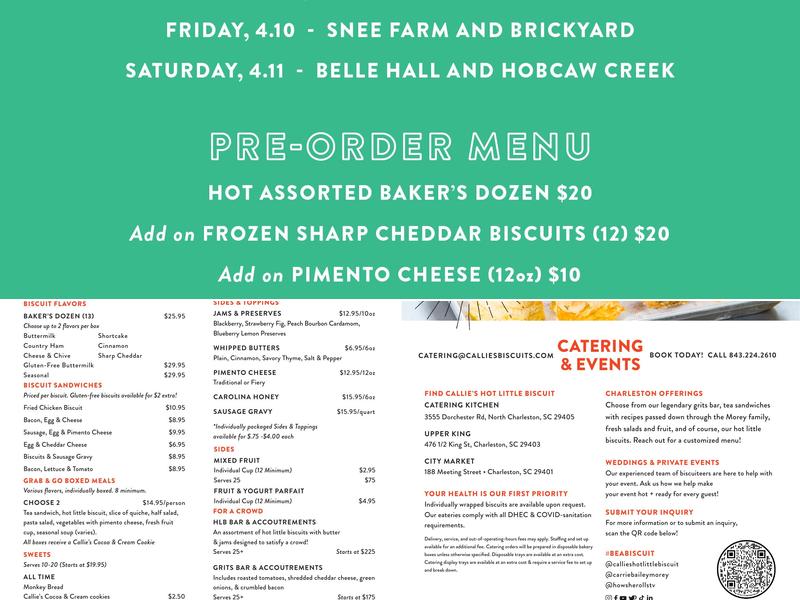 Callie's Hot Little Biscuit Catering Menu