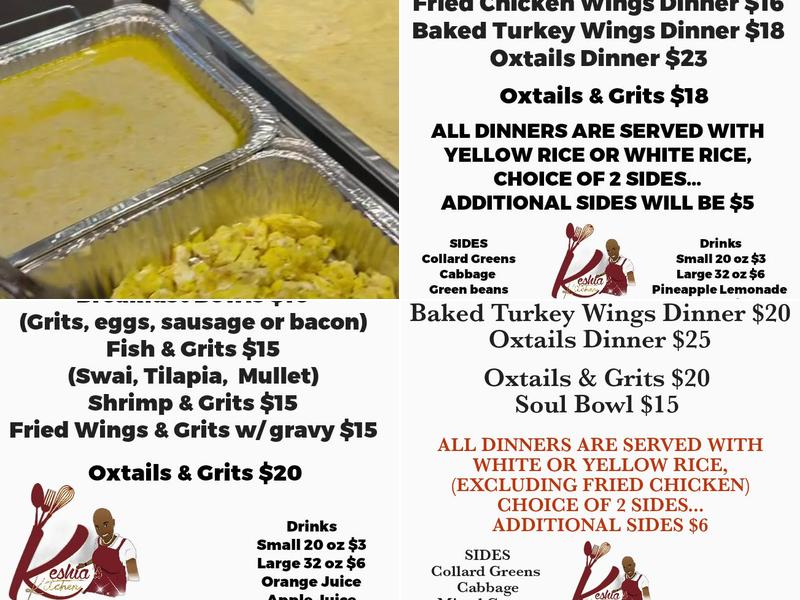 Keshia's Kitchen, LLC Menu