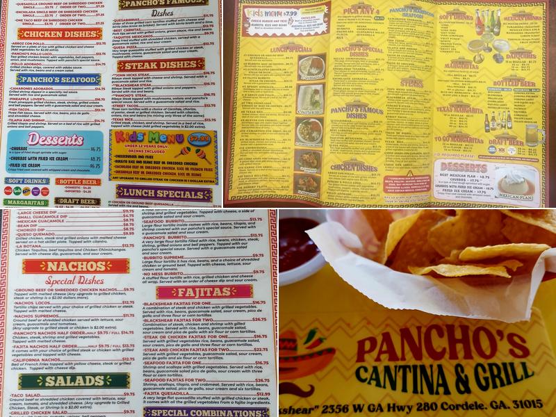 Pancho's Cantina & Grill Menu