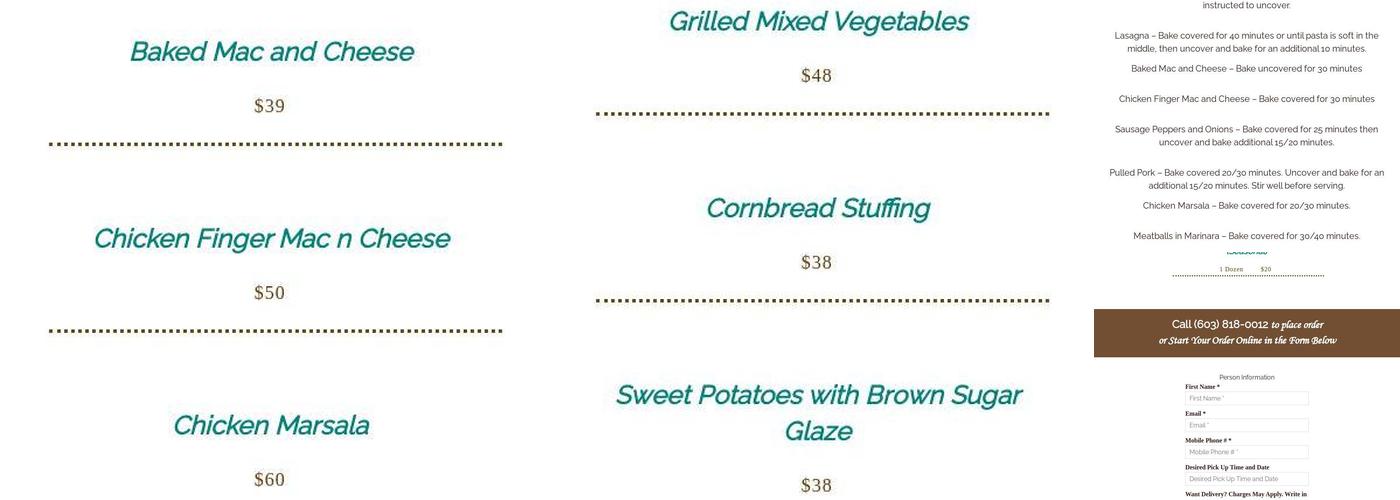 Twelve 31 Café & Catering Menu