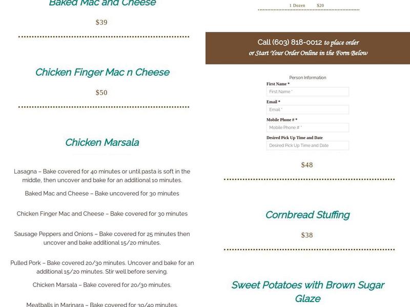 Twelve 31 Café & Catering Menu